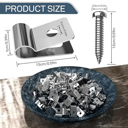 Fence Mounting Clamps Set – 200 Pcs Stainless Steel Fence Clamps with Screws – Fencing Clips Fits 12-16 Gauge Wire, Wood Post Mounting - style: LS6