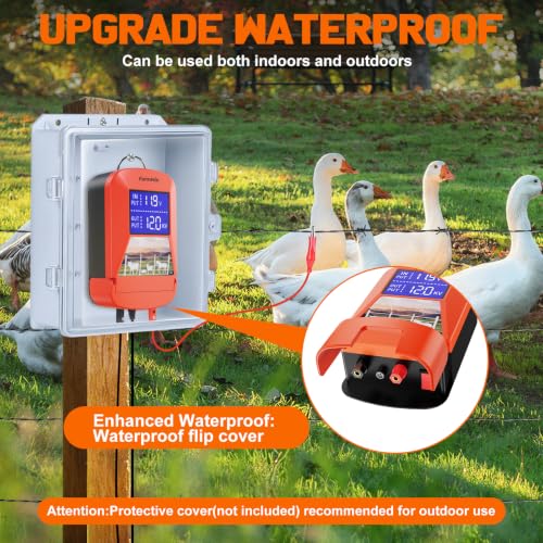 12KV Electric Fence Charger, 15 Miles 3 Joules Electric Fence Kit - color: Red
