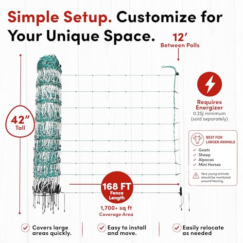 RentACoop Goat Electric Fence Netting, 42" H x 168' L