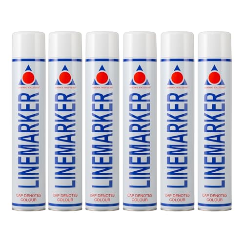 Aerosol Solutions Line Marker White 26 Oz [Pack of 6] Athletic Field Marking Paint, All Purpose Striping Paint | Perfect for Sports Fields, Pavement, Grass & Construction - color: White, size: 26 Ounce (Pack of 6)