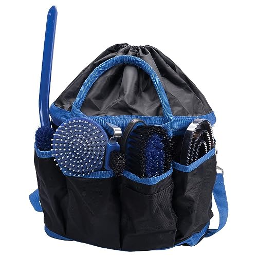Schneiders Deluxe Horse Grooming Kit | Color Red | Comprehensive Horse Care | Extra Roomy Tote | Inclusive Grooming Tools | Stylish Black & Red Design | Convenient Shoulder Strap - color: Red