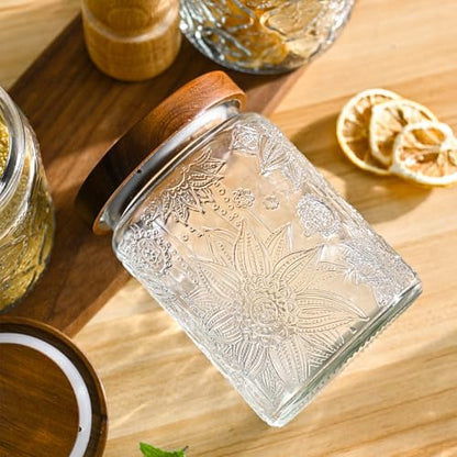 Adodeen Glass Storage Containers With Lids, Glass Jars With Lids, 24OZ - color: Sunflower-24oz