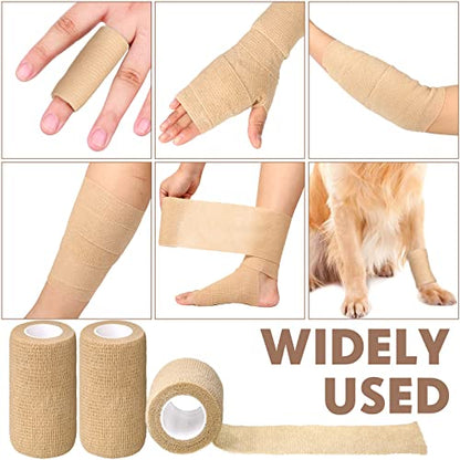 Treela 36 Pcs Self Adherent Bandage 4" X 5 Yard Wrap Breathable - color: Nude, size: 4" X 5 Yard