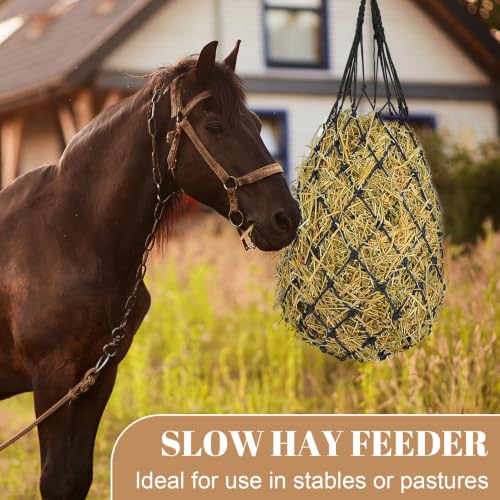 2 Pack Hay Bags for Horses, Large Slow Feed Hay Nets with Durable Mesh | Round Bale Horse Hay Feeder for Stable Stall Paddock