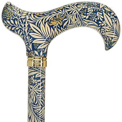 Royal RC Canes Walking Sticks for Men and Women - Stylish Designer Fashionable Adjustable Derby Canes - Lightweight Aluminum Cool Walking Sticks with HD Patterns - color: Blue /Gold Floral (Multicolor)