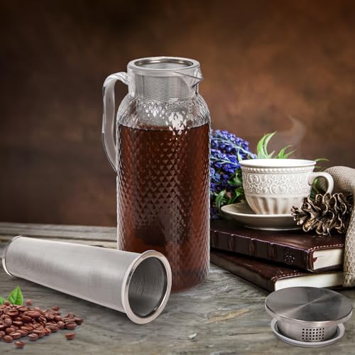 Goaste 3 Pack Cold Brew Coffee Filter for 64oz Wide Mouth Mason Jar, 304 Stainless Steel Strainer with Seal Ring, Coffee Tea Infuser Ultra Fine Mesh for Iced Coffee, Lemonade, Fruit Drinks, Sun Tea