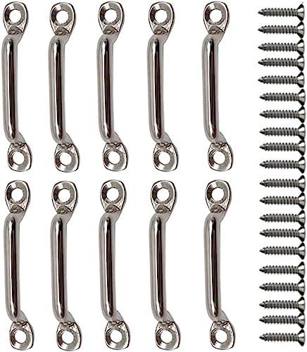 Kayak Pad Eye 316 Stainless Steel Bimini Boat Top PAD Eye Eye Straps, Tie Down, Kayak Deck Loops,5mm Pad Eye Bimini 75mm/3" Length 10Pcs