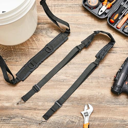 2 Pcs 5 Gallon Bucket Shoulder Carrying Straps, Adjustable Sling Bucket Holders, Multifunctional 5 Gallon Pail Accessories, Length Extension Replacement for Wire Handle