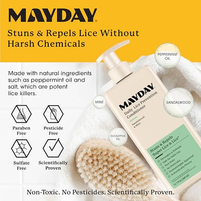 MAYDAY Daily Lice Prevention Conditioner, Non-Toxic, Sandalwood & Mint 12oz - style: Daily Lice - Conditioner