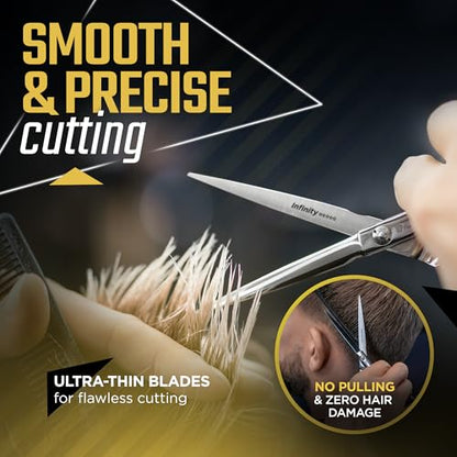 Fagaci Professional Hair Cutting Scissors 5.5", Thin Blades Hair Shears