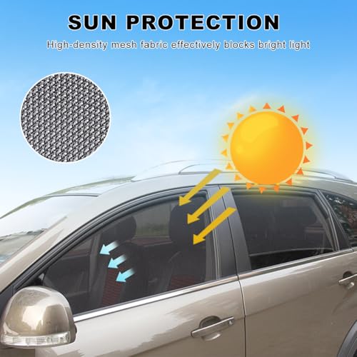 2PCS Car Window Shade, 18.9"×31.1" Magnetic Auto Rear Side Window Cling Sunshade, Car Window Screen for Sun, Glare and UV Rays Protection, Vehicle Sun Shades for Baby - color: 18.9"×31.1"Rear