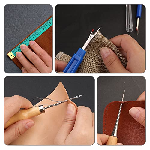 BUTUZE Upholstery Repair Kit, Leather Sewing Kit, Sewing Waxed Thread - size: 37 Pcs