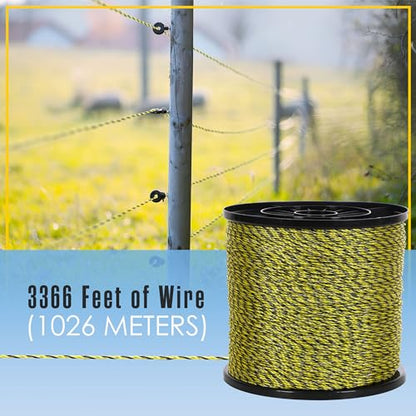 Electric Fence Wire, Hot Wire Fence, Agricultural, 1026 Meters (3366 Feet) - size: 1,026 Meters (3,366 Feet)