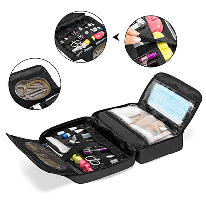 Trunab First Aid Trauma Bag with 2 Inner Flaps, Medical Supplies Pouch - color: Black