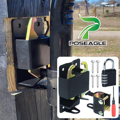 [Upgraded] 5 inch Black S16100700 Two Way Lockable Gate Latch - size: A6 1xLockable Gate Latch