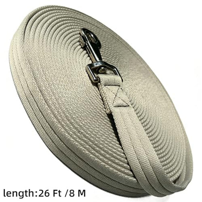 Horse Lunge Line，Horse Training Lunge Line with Alloy Trigger Buckle for Accurate Equestrian Training of 32.8 FT/10 Meters - color: Grayish White