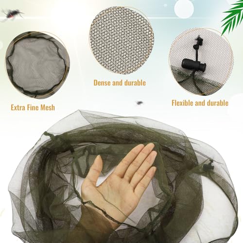 HESTYA 4 Pack Mosquito Head Net Mesh Face Cover Outdoor, 4 Color B - color: 4 Color B