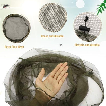 HESTYA 4 Pack Mosquito Head Net Mesh Face Cover Outdoor, 4 Color B - color: 4 Color B