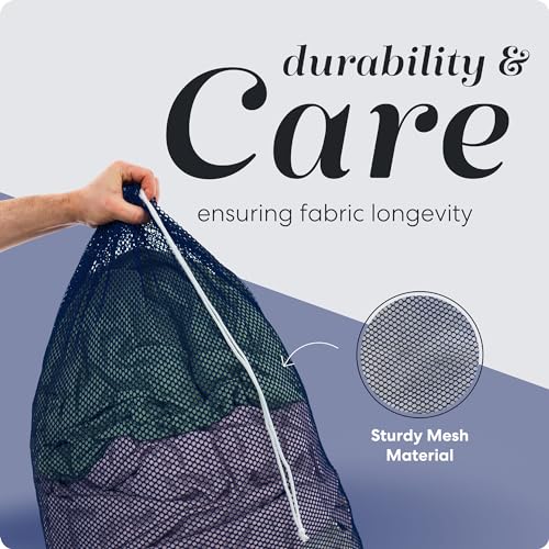 Handy Laundry Mesh XL Laundry Bag 24"x36", Heavy Duty Drawstring, Navy Blue - color: Navy