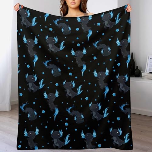 Axolotls Fleece Throw Blanket for Couch Adults Teens 50" X 60" - color: Axolotls, size: 50x60 inch
