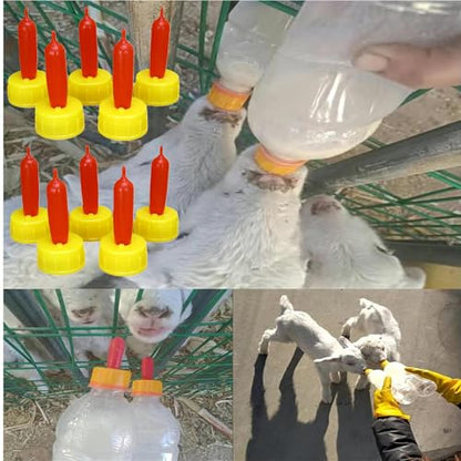 10 Pieces Lamb Feeding Nipple, Goat Nursing Pacifiers Milk Drink Bottle Nipples for Farm Feeding Sheep Horse Lamb Puppy and Other Livestock - color: 10 PCS Nipples