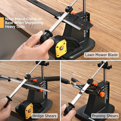 SHARPAL 201H Scissor Sharpener – Adjustable 22°-84° Angle | 325/600 Grit Diamond Plates for Kitchen, Hair Cutting, Sewing Scissors, Lawn Mower Blades, Pruners, Hedge Shears