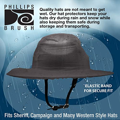 Phillips Brush Reusable Rain Cap Protective Hat Cover & Carrying Bag - color: Smoke, size: X-Large