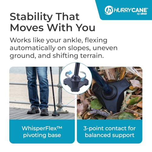 HurryCane Freedom Edition Foldable Walking Cane with T Handle - color: Black, size: 1 Count (Pack of 1)