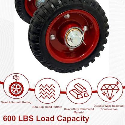 Rolling Gate Wheels, 600lb Capacity 6-Inch Double Wheel for Gate with 304 Stainless Steel Adjustable U-Bolts, Sliding Gate Carrier for Metal Tube Gates Driveway Chain Link Fence or Wooden Gate, 1 Pack - color: Black-6in Wheels