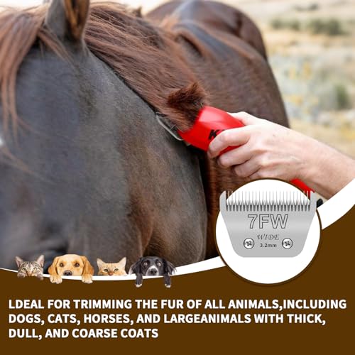 Pet Grooming Wide Blades Compatible with Andis A5 Oster Wahl, Silver, 3 Pcs | 7FW, 5FW & 4FW wide blades kit. Stainless steel build. Compatible with Andis A5, Oster & Wahl KM10 clippers. Low noise.