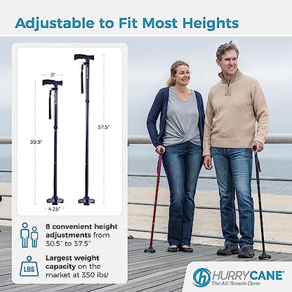 HurryCane Freedom Edition Foldable Walking Cane with T Handle - color: Blue, size: 1 Count (Pack of 6)