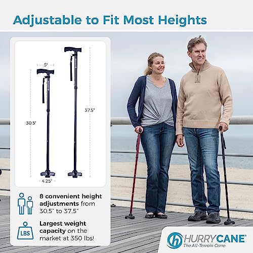 HurryCane Freedom Edition Foldable Walking Cane with T Handle - color: Red, size: 1 Count (Pack of 6)