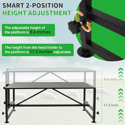ECOTRIC 51"x23" Livestock Stand for Goats Milking, Trimming, Showering,