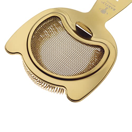 Barfly Fine Mesh Spring Strainer, Gold Plated - color: Gold