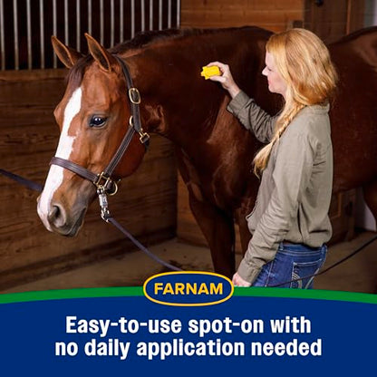 Farnam Equi-Spot, Weather Proof Targeted Spot On Protection, 6 Week Supply | Spot-On Protection for Horses, Long-Lasting Protection from Flies, Ticks, Gnats and Mosquitoes, Weatherproof Formula - size: 6 Week Supply