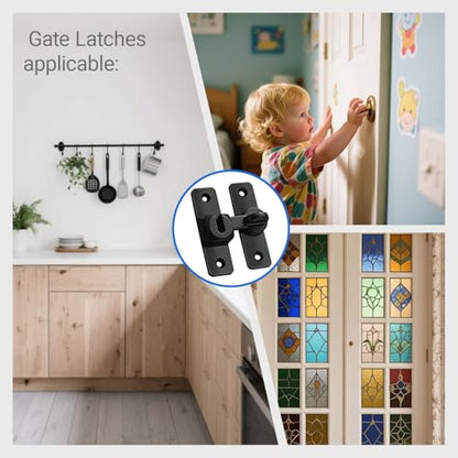 Upgraded Sliding Barn Door Lock - 90/180 Degree Flip Door Latch | Safety Protection Sliding Gate Latches, flip latch lock for Barns, Gardens, Bathrooms, Cabinets, Windows & Sliding Door