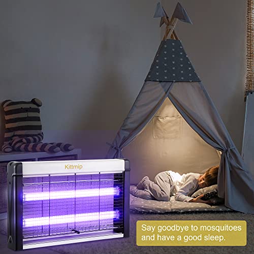 2 Pack 20W Indoor Bug Zapper with 2800V Grid (4 Bulbs) | Fly zapper Indoor, Double-Sided UV, 20W 2800V Electric Grid for Home, Kitchen, Bedroom, Living Room, Office, Garage, Barn