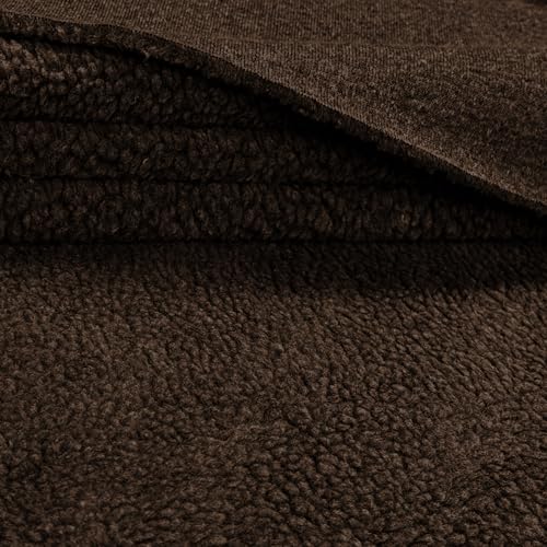 Heavy Duty Sherpa Sheep Skin 60" Wide - 21oz per Yard, 7.7mm Sold by The Yard (Taupe with Black Floss) - color: Taupe With Black Floss, size: Heavy Duty Sherpa