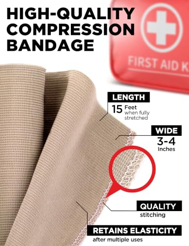 Premium Elastic Bandage Wrap - 8pk (4x3in, 4x4in) + 24 Extra Clips - size: 8 Pack