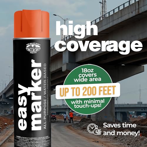 Fox Valley Easy Marker Inverted Spray Paint 16oz Pack of 12, Orange