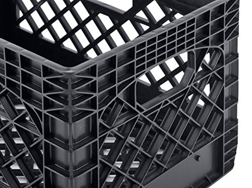 Muscle Rack PMK24QTB-3 24 quart 3 Pack black Heavy Duty Rectangular Stackable Dairy Milk Crates , 11" Height, 19" width