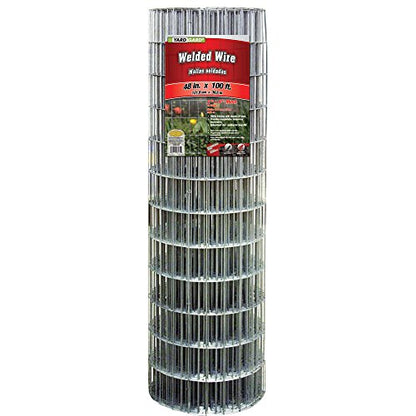 YARDGARD 2 in. x 4 in. Mesh Welded Wire Fence Roll, 48 in. x 100 ft., 14-Gauge Galvanized Steel Fence for Animal Enclosures, Garden Protection and Property Fencing, Rabbit Control an Utility Fence - size: 48 in. x 100 ft. x 14 ga.