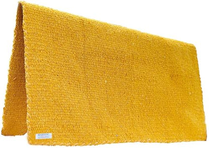 Majestic Ally Solid Color 34"x 36" Traditional Acrylic Saddle Blanket with Hemline Edges-3.7 lbs (Yellow) - color: Yellow