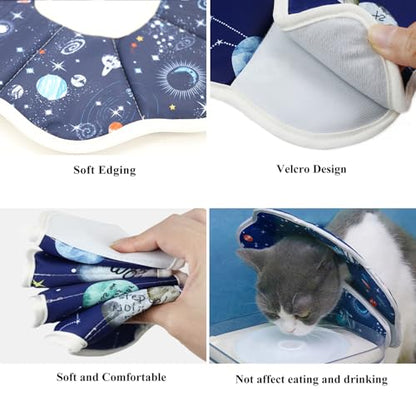 Soft Cat Cone, Adjustable Recovery Collar After Surgery to Prevent Licking Wound, Protective Cat Neck Cone, Comfortable Pet Elizabethan Collar for Cats Kittens and Puppies (M) - size: M (Neck: 8.5-11.6 in)