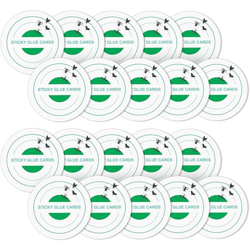 Qualirey 20 Pack Glue Trap Refill Pads Compatible with STEM Flying Insect Fan Trap, 3.94 Inches Replacement Glue Boards, Sticky Pads Insect Catcher for Indoor Fly Mosquito Bug Control