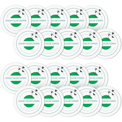 Qualirey 20 Pack Glue Trap Refill Pads Compatible with STEM Flying Insect Fan Trap, 3.94 Inches Replacement Glue Boards, Sticky Pads Insect Catcher for Indoor Fly Mosquito Bug Control