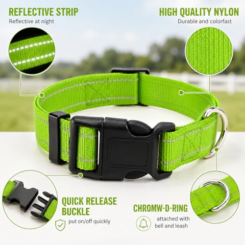 10 Pack Reflective Goat Collars with Bells, Adjustable for Sheep