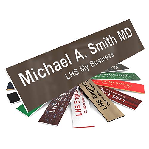 Custom Engraved Office Door Name Plate & Desk Signs, Brown, 2x4 - color: B25 - Brown & White Lettering, size: 2in x 4in (5.1cm x 10.1cm)
