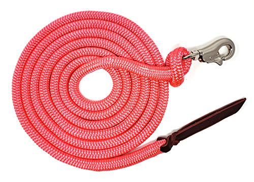 14FT Lead Rope with NP Snap - color: Pink, size: 14 ft. Nickel Trigger Snap
