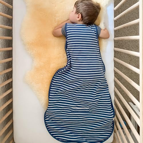 Woolino Toddler Sleeping Bag, 4 Season Merino Wool Baby Sleep Bag or Sack, 2-4 Years, Navy Blue - color: Navy Blue